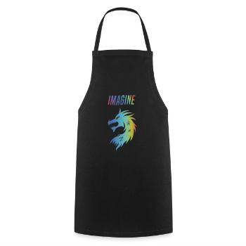 Imagine Fantasy Dragon Tattoo Style Design - Tablier de cuisine - noir - Devant - AI Model Male 185 dark (185cm)