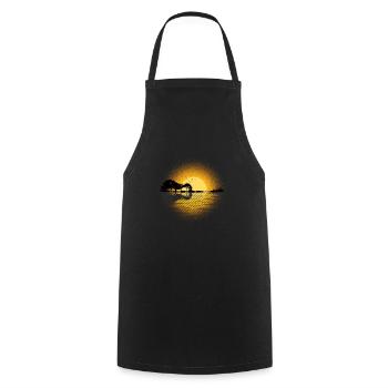 Sonnenuntergang Gitarre E-Gitarre Geschenk - Kochschürze - Schwarz - Vorne - AI Model Male 185 dark (185cm)
