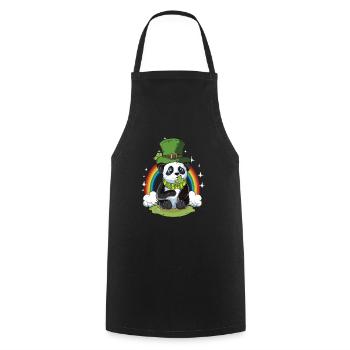 Panda Bear St Patricks Day cadeau bière arc-en-ciel - Tablier de cuisine - noir - Devant - AI Model Male 185 dark (185cm)