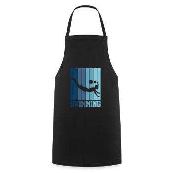 Schwimmen Schwimmer Tauchen Retro Geschenk - Kochschürze - Schwarz - Vorne - AI Model Male 185 dark (185cm)
