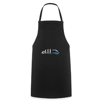 Schwimmer Evolution Affe Geschenk Sprung - Kochschürze - Schwarz - Vorne - AI Model Male 185 dark (185cm)
