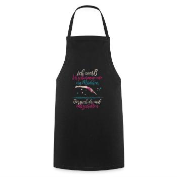 Schwimmerin Sprungbrett Geschenk - Kochschürze - Schwarz - Vorne - AI Model Male 185 dark (185cm)