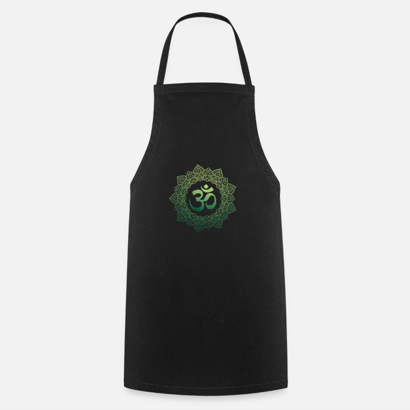 Yogi, Prana Mandala Om Vert - Tablier de cuisine - noir
