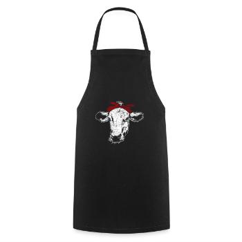 Kuh - Kochschürze - Schwarz - Vorne - AI Model Male 185 dark (185cm)
