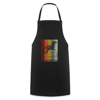 Loutre rongeur d’eau cadeau - Tablier de cuisine - noir - Devant - AI Model Male 185 dark (185cm)