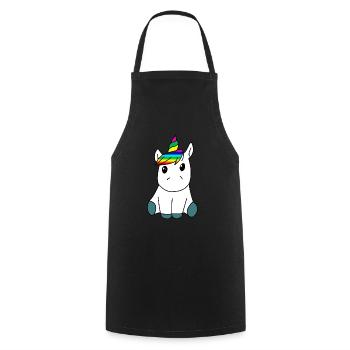 Douce licorne - Tablier de cuisine - noir - Devant - AI Model Male 185 dark (185cm)