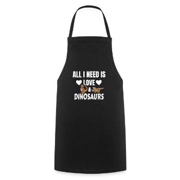 dinosaure - Tablier de cuisine - noir - Devant - AI Model Male 185 dark (185cm)