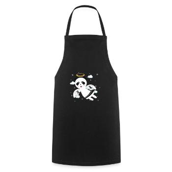 Panda Engel - Kochschürze - Schwarz - Vorne - AI Model Male 185 dark (185cm)