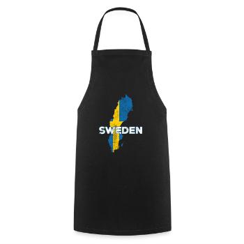 Sweden Sverige - Cooking Apron - black - Front - AI Model Male 185 dark (185cm)