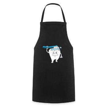 Toothbrushes, teeth cleaning, brushing teeth, teeth - Cooking Apron - black - Front - AI Model Male 185 dark (185cm)
