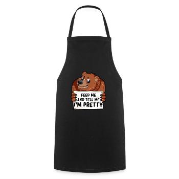 Ours gros ours ours petite amie joufflu Moppelig cadeau - Tablier de cuisine - noir - Devant - AI Model Male 185 dark (185cm)