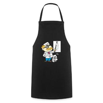 Ophthalmologist Optician Blind Fish Glasses Doctor Dog - Cooking Apron - black - Front - AI Model Male 185 dark (185cm)