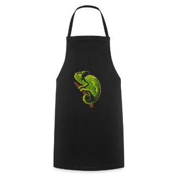 Caméléon reptile - Tablier de cuisine - noir - Devant - AI Model Male 185 dark (185cm)
