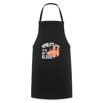 Cadeau Cool Wrestling est dans mon sang - Tablier de cuisine - noir - Devant - AI Model Male 185 dark (185cm)