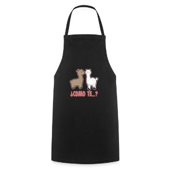 Como te llamas - divertido / lustig llama español - Kochschürze - Schwarz - Vorne - AI Model Male 185 dark (185cm)