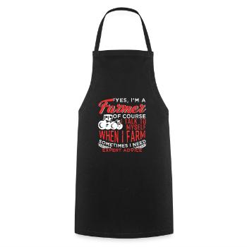 Yes I Am A Farmer Tractor Funny Quotes - Cooking Apron - black - Front - AI Model Male 185 dark (185cm)