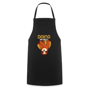 Sloth energy - Cooking Apron - black - Front - AI Model Male 185 dark (185cm)