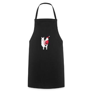 Llama Unicorn Christmas Lama Trends-Spruchgeschenk - Kochschürze - Schwarz - Vorne - AI Model Male 185 dark (185cm)