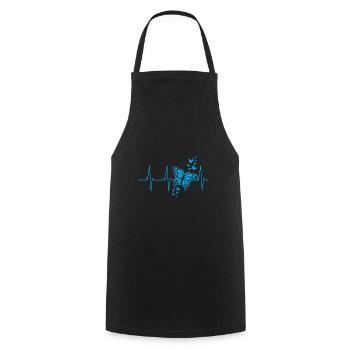 Butterfly heart pulse - Cooking Apron - black - Front - AI Model Male 185 dark (185cm)