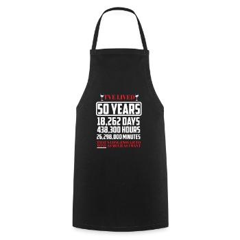 50ème anniversaire - Tablier de cuisine - noir - Devant - AI Model Male 185 dark (185cm)
