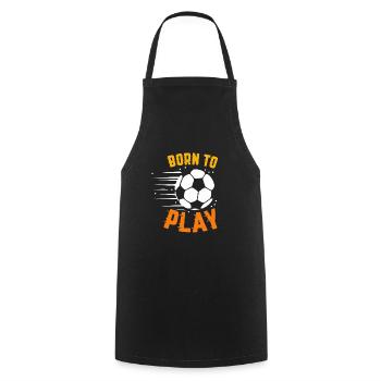Fußball - Design - Fußballer - Spruch - Geschenk - Kochschürze - Schwarz - Vorne - AI Model Male 185 dark (185cm)