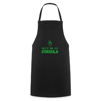 Cordula Kostüm Fasching Karneval Shirt Wiesn - Kochschürze - Schwarz - Vorne - AI Model Male 185 dark (185cm)