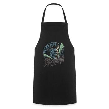 Rockabilly T-Shirt Skull Guitar - gift for - Kochschürze - Schwarz - Vorne - AI Model Male 185 dark (185cm)