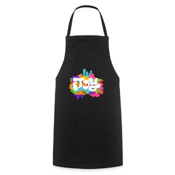 Joy crazy fun and joy T-Shirt - Cooking Apron - black - Front - AI Model Male 185 dark (185cm)