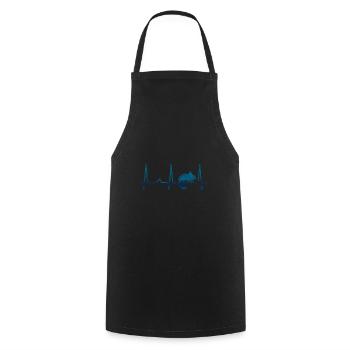 Chameleon pulse heart - Cooking Apron - black - Front - AI Model Male 185 dark (185cm)
