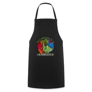 caméléon - Tablier de cuisine - noir - Devant - AI Model Male 185 dark (185cm)