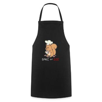 Süßes Backen Bäcker Konditor Eichhörnchen Geschenk - Kochschürze - Schwarz - Vorne - AI Model Male 185 dark (185cm)