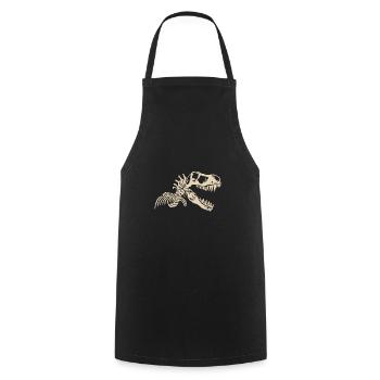 Dinosaurier Tyrannosaurus Rex Skelett Dino T-Rex - Kochschürze - Schwarz - Vorne - AI Model Male 185 dark (185cm)