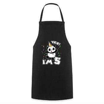 5. Fête d’anniversaire Panda Je suis 5 ans cadeau - Tablier de cuisine - noir - Devant - AI Model Male 185 dark (185cm)