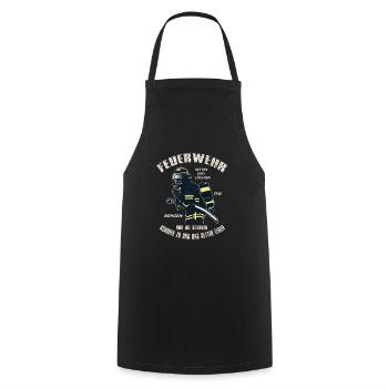 Pompier pompier pompier femme cadeau - Tablier de cuisine - noir - Devant - AI Model Male 185 dark (185cm)