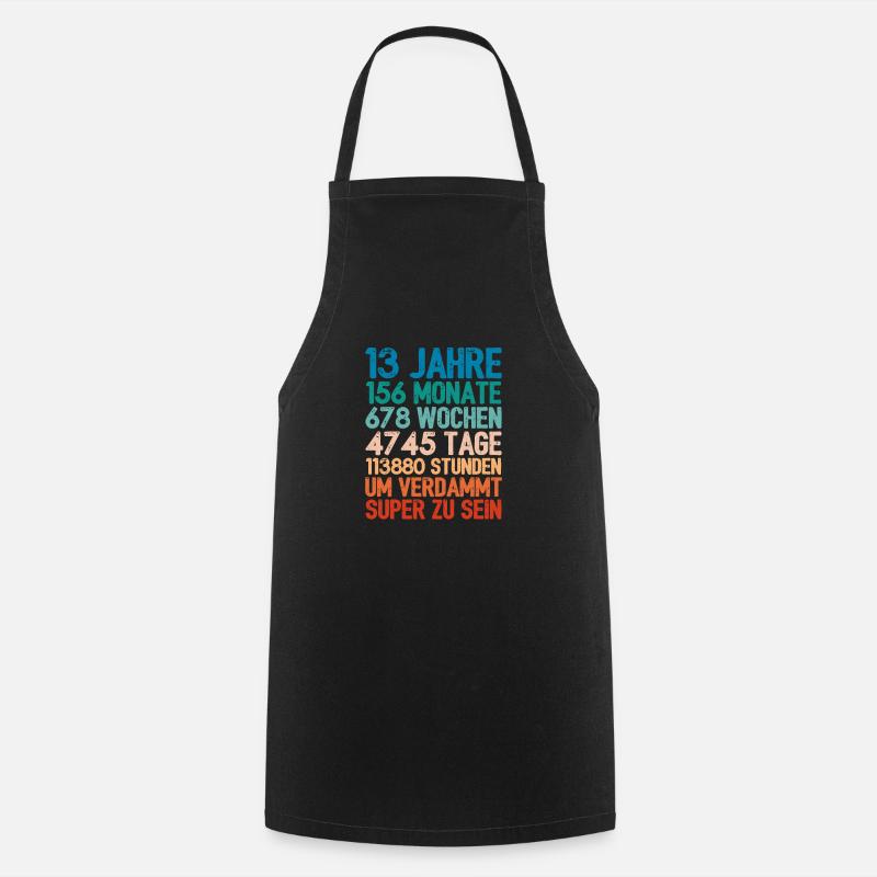 Birthday present For 13 year old 13th birthday - Cooking Apron - black