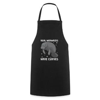 Manatee Mermaid Mermaids Have Curves Gift - Cooking Apron - black - Front - AI Model Male 185 dark (185cm)