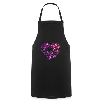 Dolphin heart - Cooking Apron - black - Front - AI Model Male 185 dark (185cm)