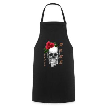 T-shirt crâne Death Rose Tête de mort Death Rose - Tablier de cuisine - noir - Devant - AI Model Male 185 dark (185cm)