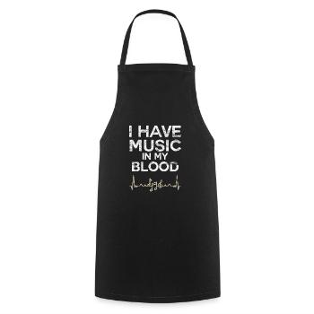 Rythme cardiaque musique - Tablier de cuisine - noir - Devant - AI Model Male 185 dark (185cm)