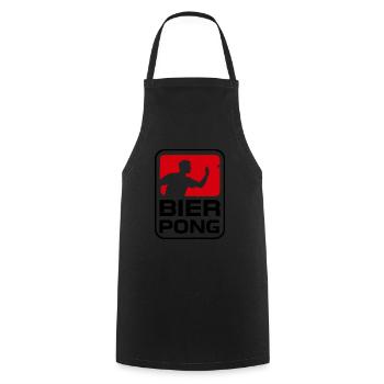 Bier Pong Fussball Alkohol Lustig Geschenk - Kochschürze - Schwarz - Vorne - AI Model Male 185 dark (185cm)