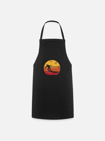 Surfer Vintage Retro - Kochschürze - Schwarz