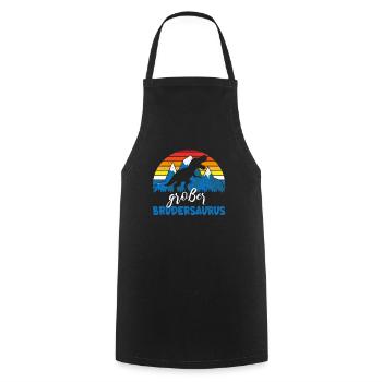 T-shirt Grand Frère Dino Brothersaurus - Tablier de cuisine - noir - Devant - AI Model Male 185 dark (185cm)