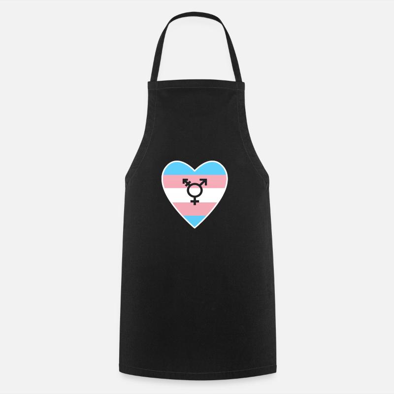 Transgender heart - Cooking Apron - black
