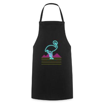80er Jahre Retro Neon Rosa Flamingo Vogel Geschenk - Kochschürze - Schwarz - Vorne - AI Model Male 185 dark (185cm)
