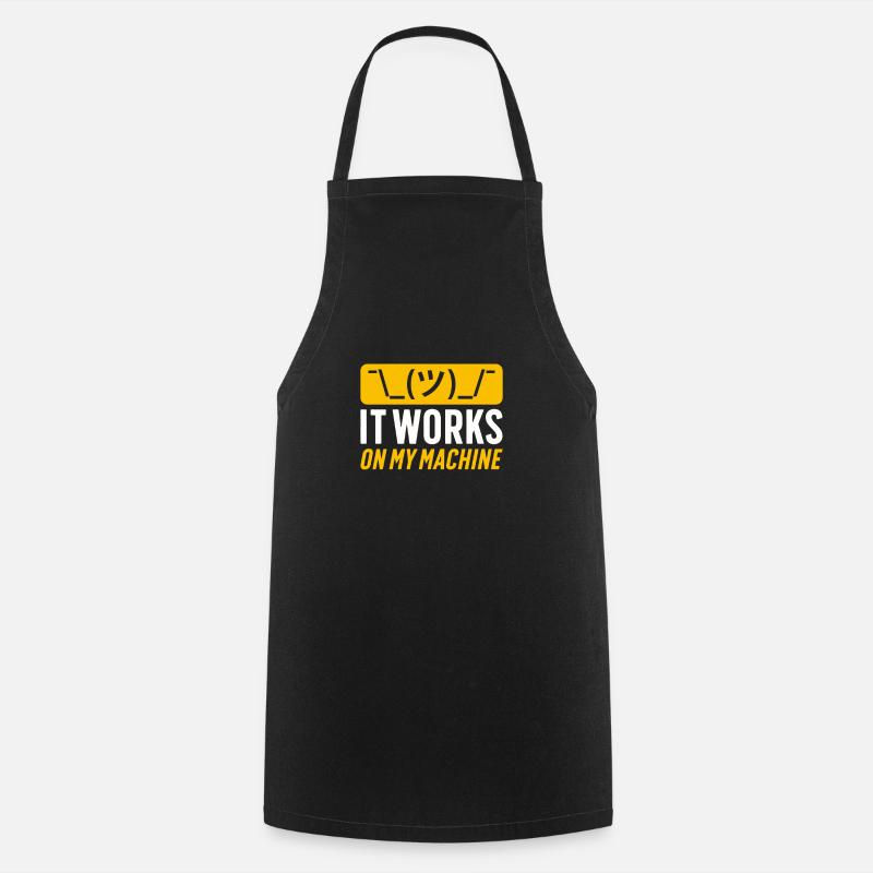 Ascii Coder CSS HTML Nerd Geek Programmer - Cooking Apron - black