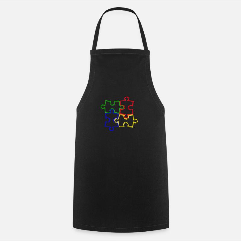 puzzle - Tablier de cuisine - noir
