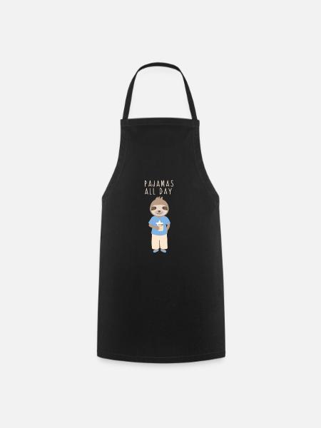 Pajamas all day. Sloth sleeper pajamas - Cooking Apron - black