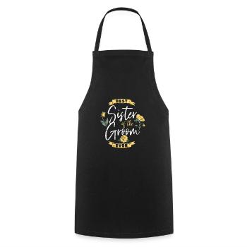 Groom sister wedding support - Cooking Apron - black - Front - AI Model Male 185 dark (185cm)