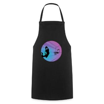 Fille de basket - Tablier de cuisine - noir - Devant - AI Model Male 185 dark (185cm)