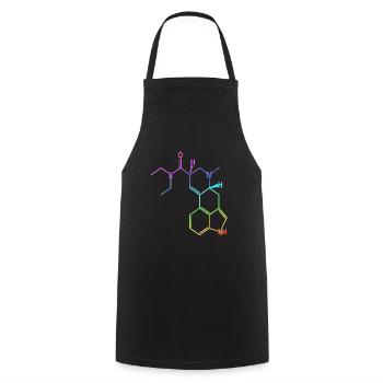 T-shirt à formule structurelle LSD acide hallucinogène psy - Tablier de cuisine - noir - Devant - AI Model Male 185 dark (185cm)